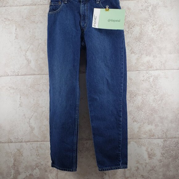 Classic Dark Wash Levis Mid Rise Mom Jeans Pants Relaxed Misses Size 10 Medium - Picture 9 of 9